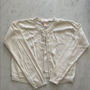 Cat & Jack Girls Cream Button-Up Sweater size medium (8)